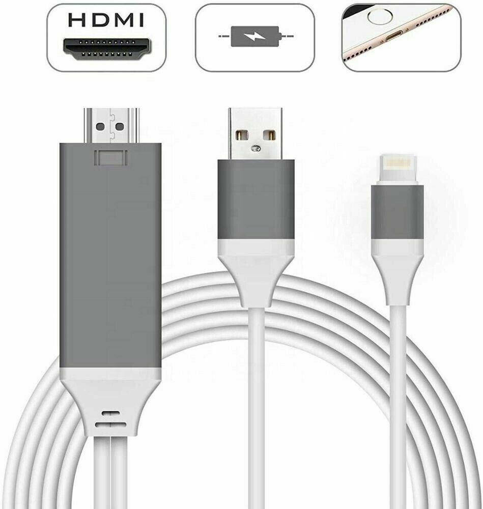 Lightning Digital Av Adaptateur 8pin Lightning To Hdmi Câble pour Iphone 8  7 X Ipad