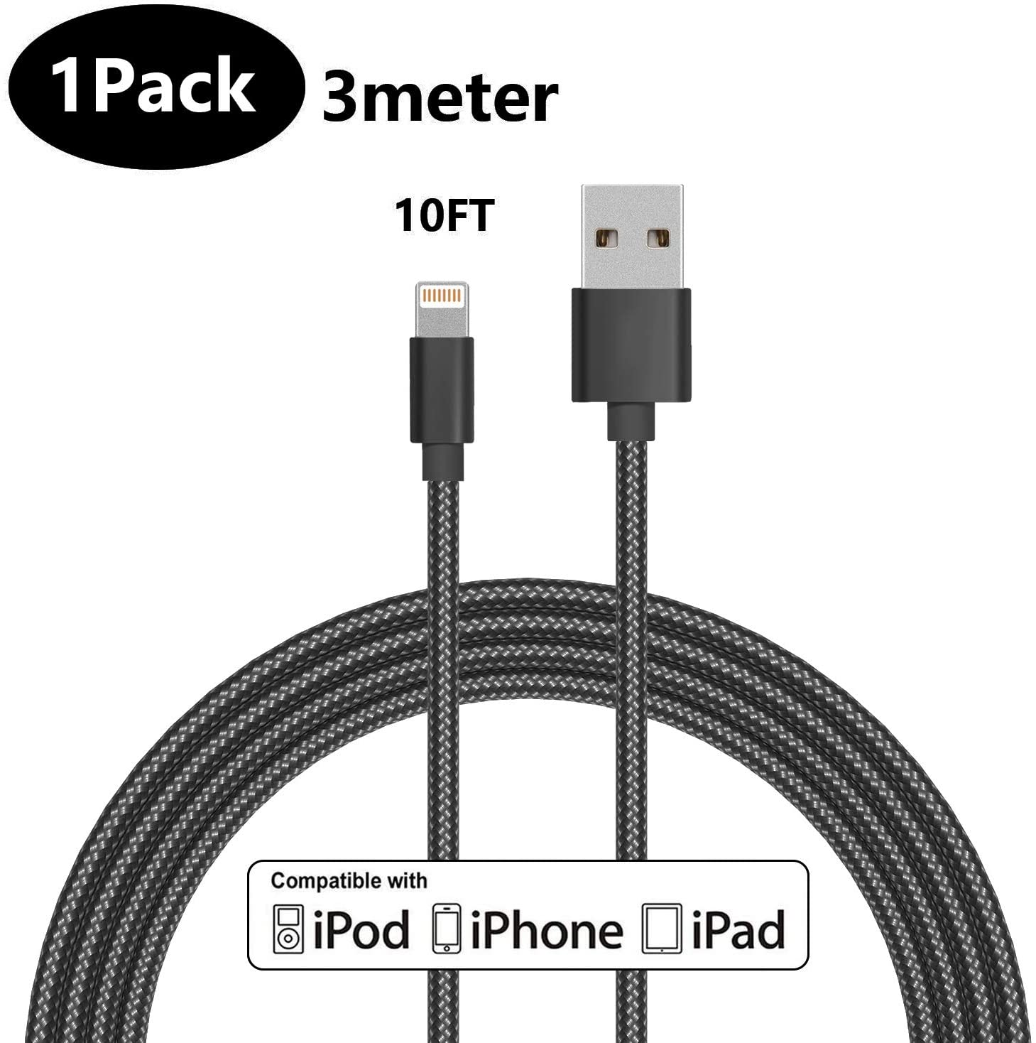 Apple Lightning Cable iPhone Charger Cable Apple MFi Certified iPhone Charger Cable 13 12 11 Pro Xs Max Xr X iPad Charging Cord Fast USB Chargers 