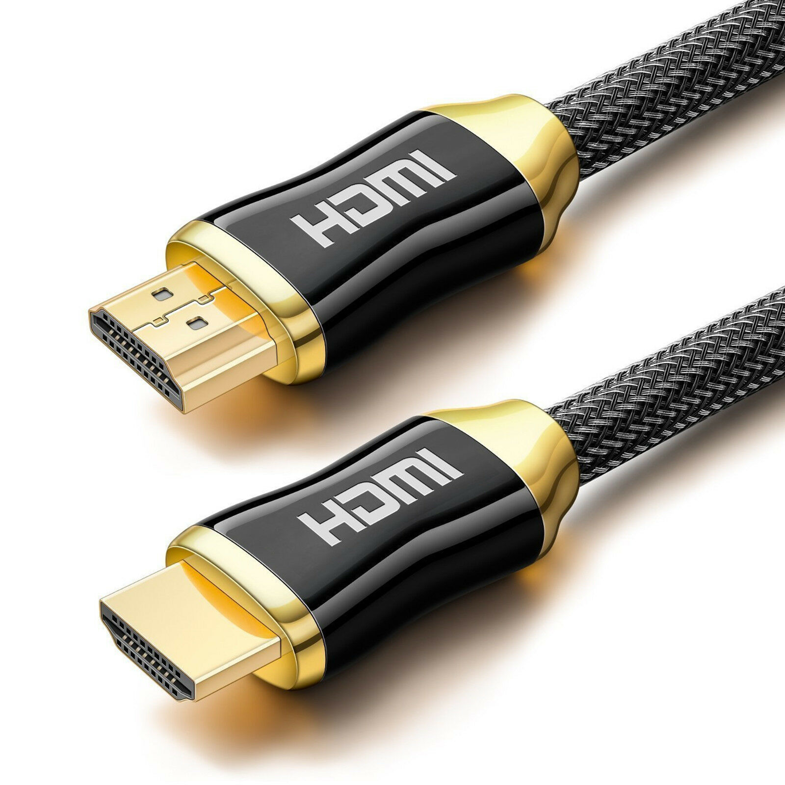 PREMIUM 4K HDMI CABLE 2.0 HIGH SPEED Black PLATED BRAIDED LEAD 3D HDTV 0.5m-5m 