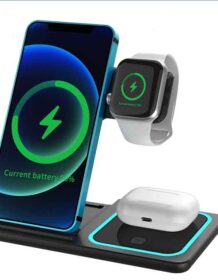 3 in 1 Wireless Charger Fast Charging Pad Dock for iPhone 13 12 11 X 9 8 X Apple Watch 6/5/4/3/2/1/SE AirPods Samsung Galaxy 21 20 10