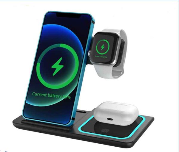 3 in 1 Wireless Charger Fast Charging Pad Dock for iPhone 13 12 11 X 9 8 X Apple Watch 6/5/4/3/2/1/SE AirPods Samsung Galaxy 21 20 10